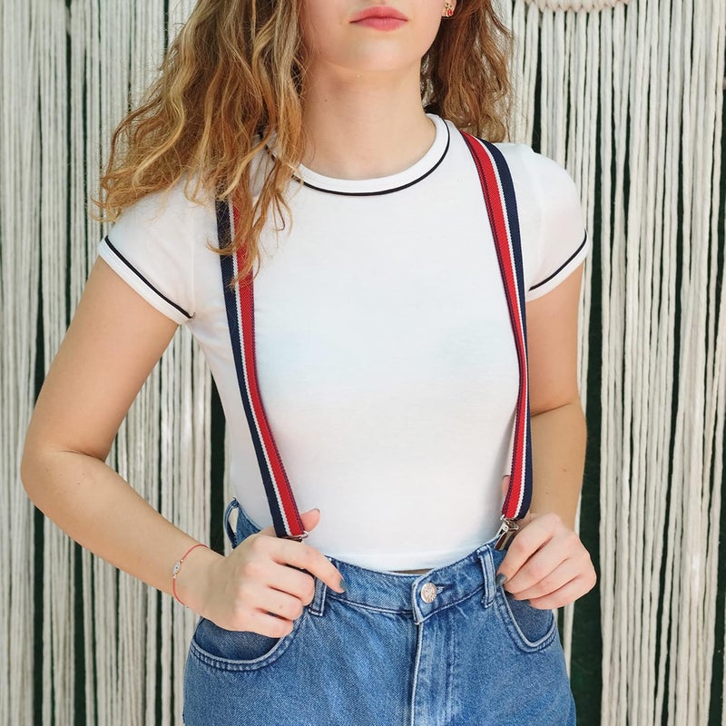 Action Ward Store Women's Suspenders - 1" Width - Y Back 4 Clip Skinny Ladies Suspenders - Image 2